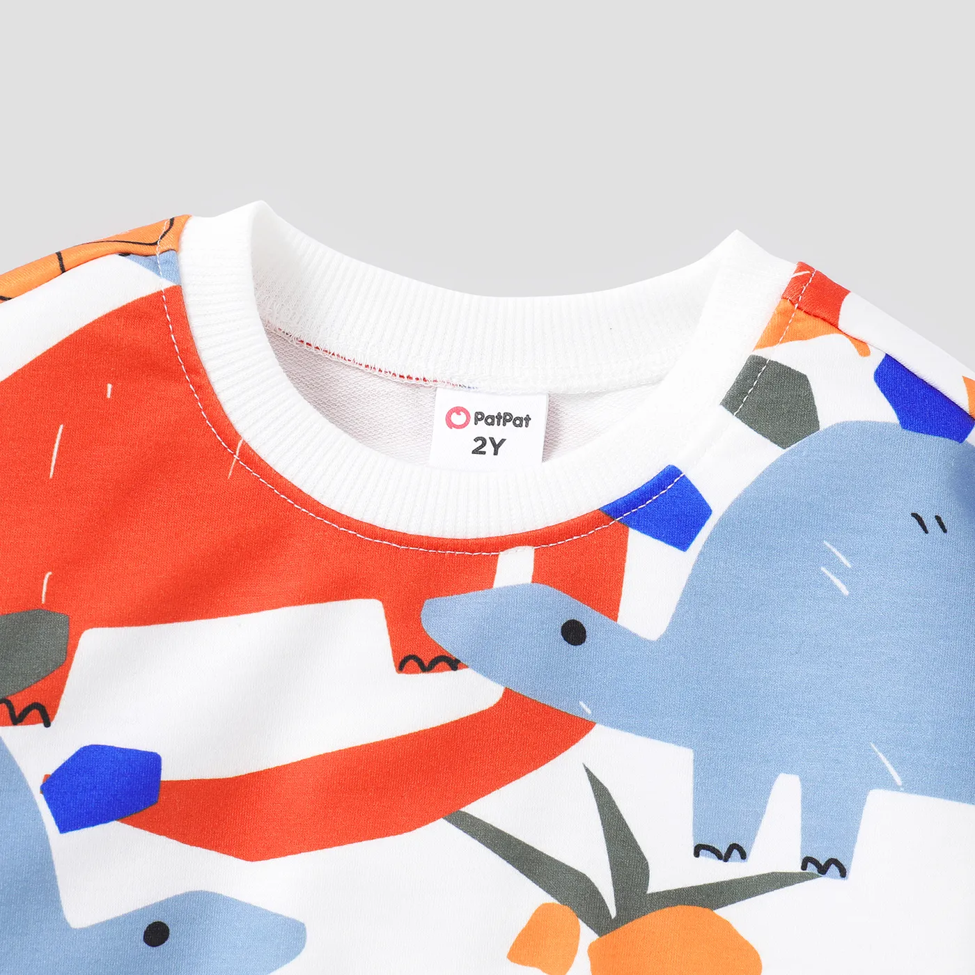 Toddler Boy Childlike Dinosaur Animal Pattern Long-Sleeve Hoodie Colorful image 2