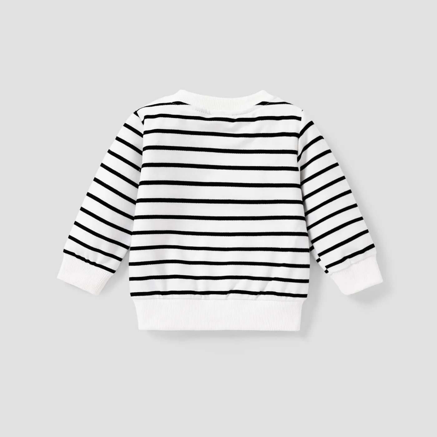Baby Boy/Girl Long-sleeve Striped Pullover Sweatshirt OffWhite image 4