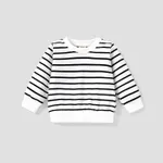 Baby Boy/Girl Long-sleeve Striped Pullover Sweatshirt OffWhite