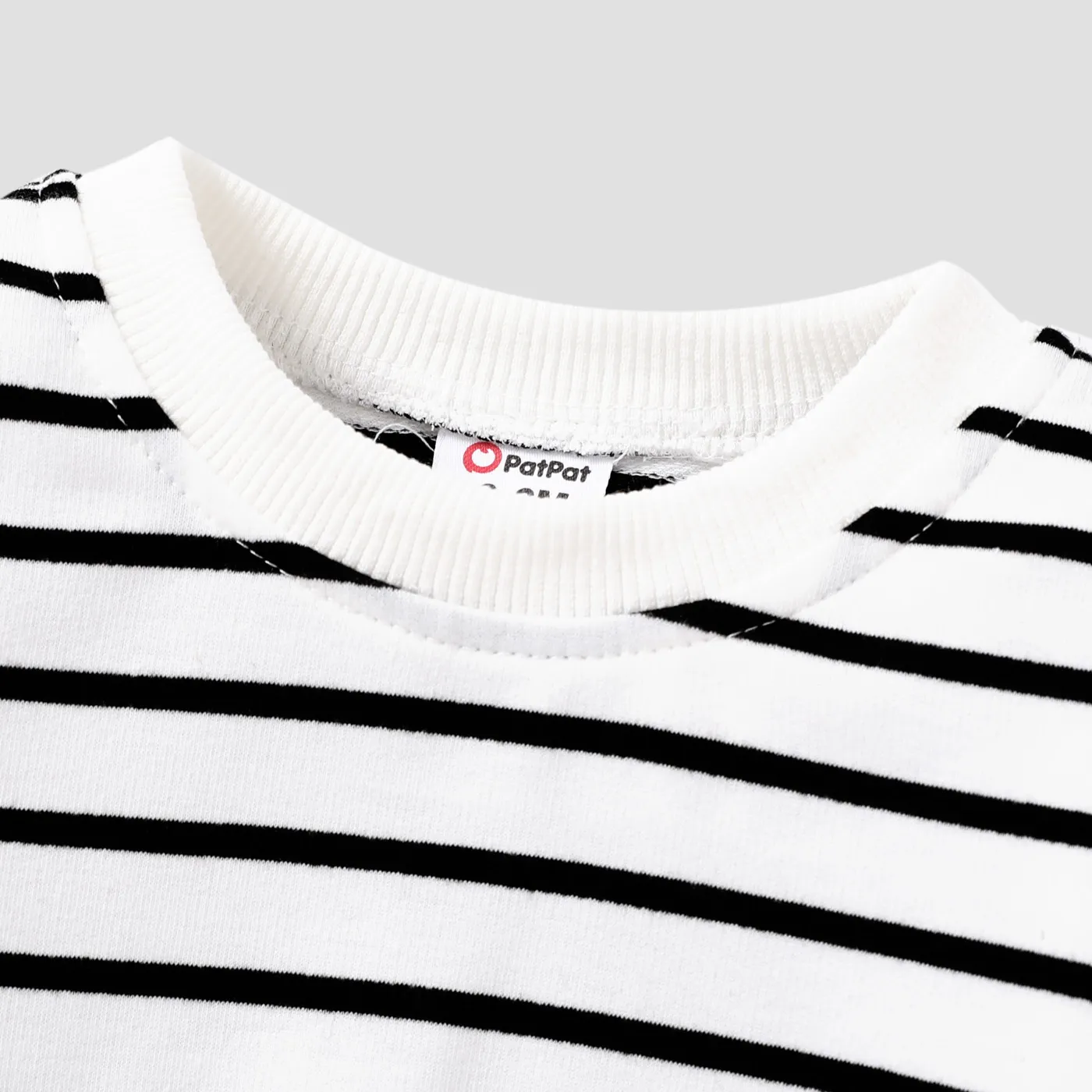Baby Boy/Girl Long-sleeve Striped Pullover Sweatshirt OffWhite image 2