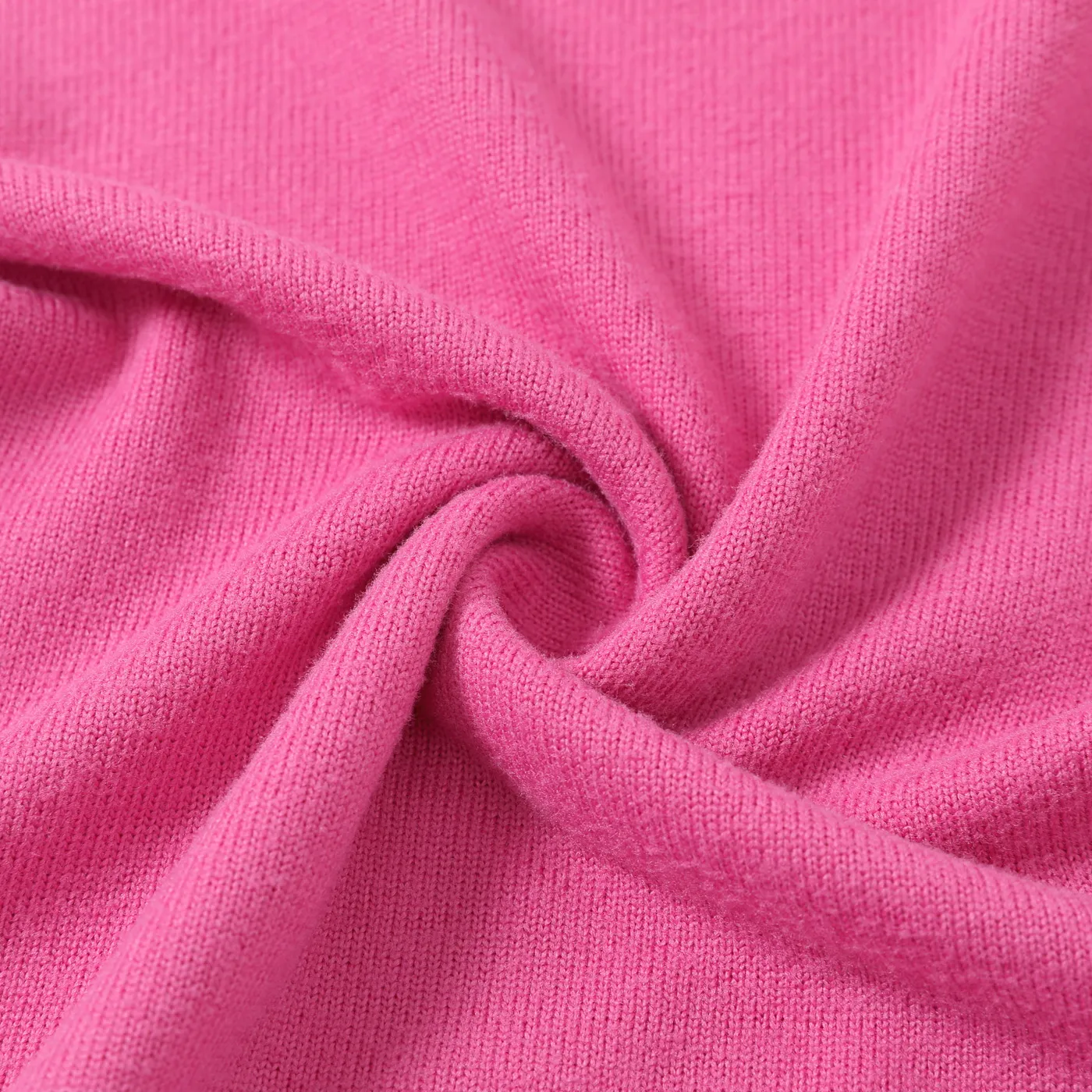 Kid Girl Solid Color Stand Collar Long-sleeve Knit Dress  image 5