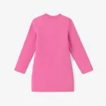 Kid Girl Solid Color Stand Collar Long-sleeve Knit Dress  image 2