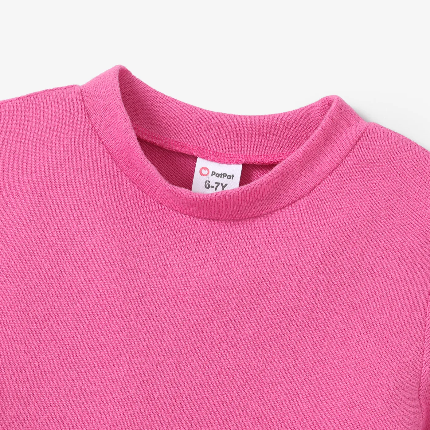 Kid Girl Solid Color Stand Collar Long-sleeve Knit Dress  image 3