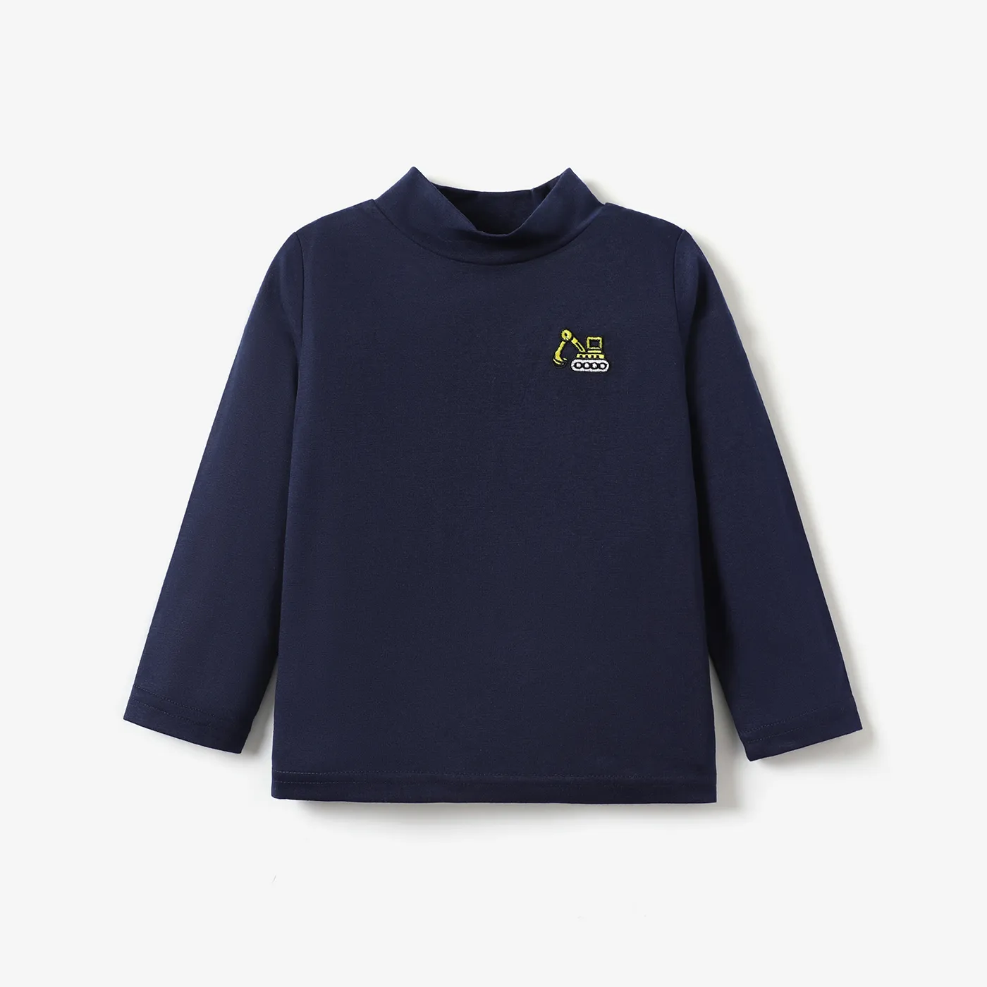 Toddler Boy Vehicle Print Mock Neck Long-sleeve Tee Blue