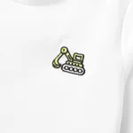 Toddler Boy Vehicle Print Mock Neck Long-sleeve Tee White image 2
