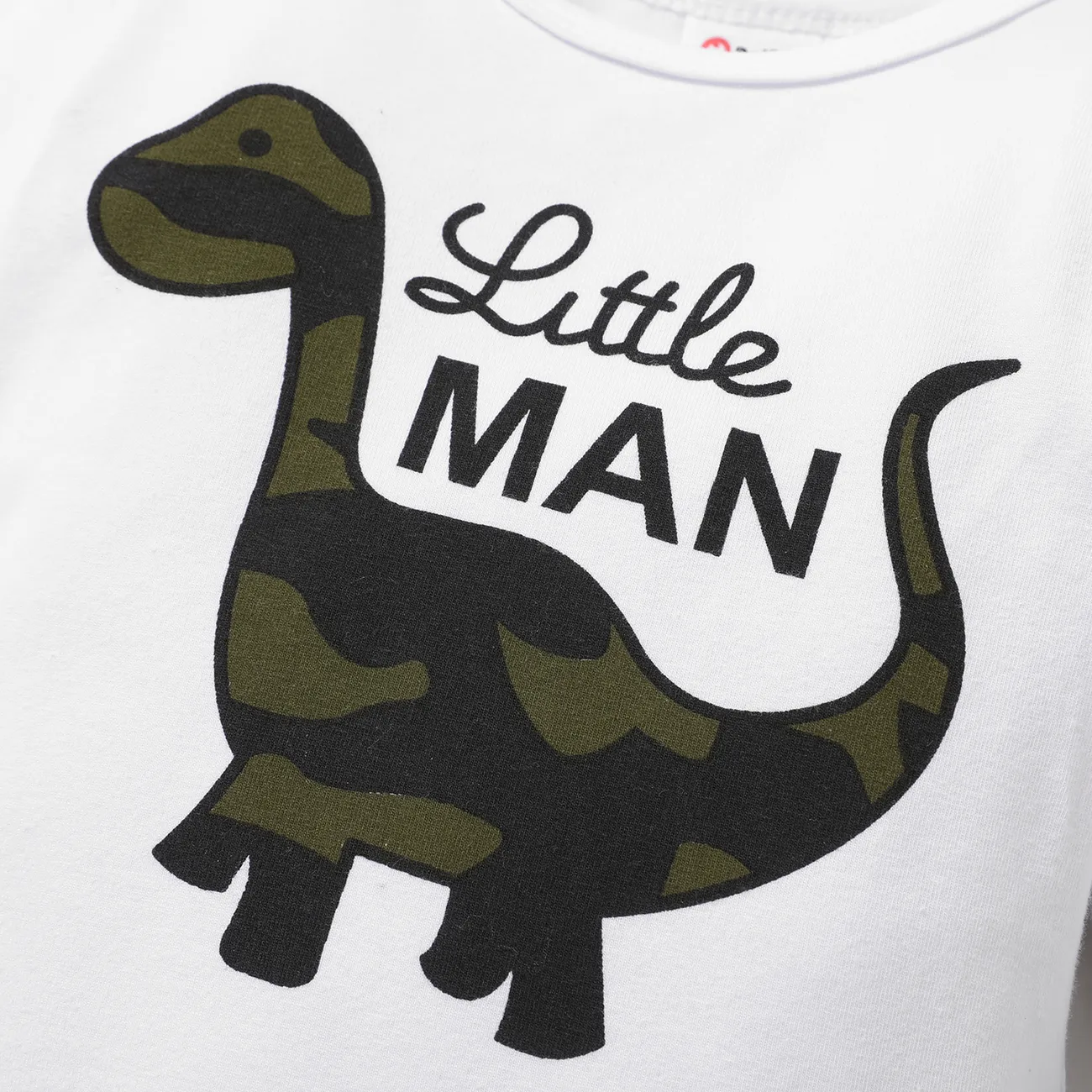 3 pièces Bébé Garçon Couture de tissus Dinosaure Enfantin ensemble pour bébé Blanc big image 1
