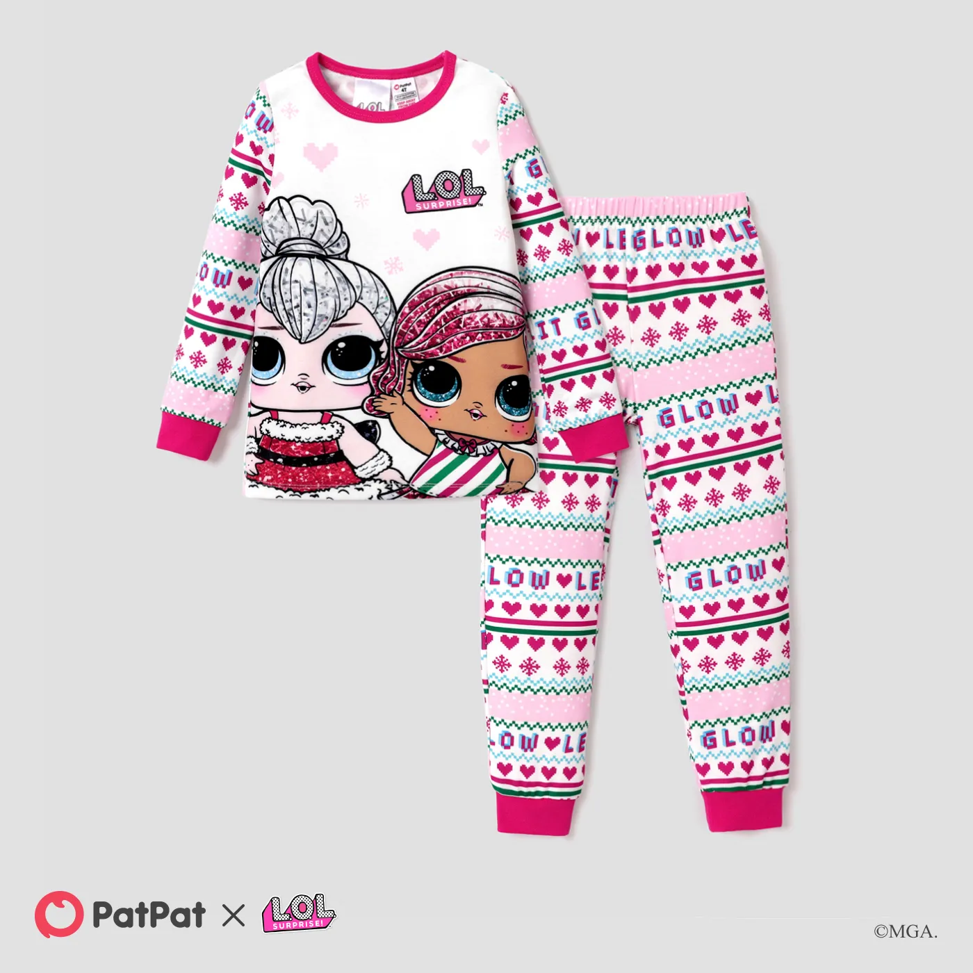 L.O.L. SURPRISE! Toddler/Kid Girl Graphic Print Long Sleeve Snug-fitting Pajamas Sets