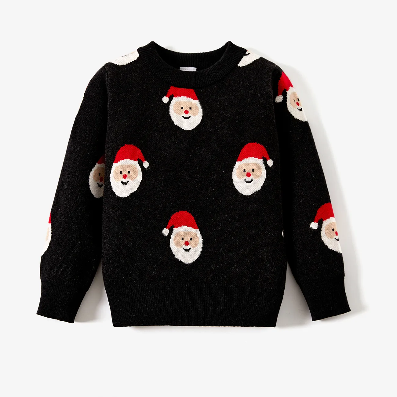 Christmas Family Matching Childlike Santa All-over Print Long-sleeve Knit Sweater Tops  big image 1