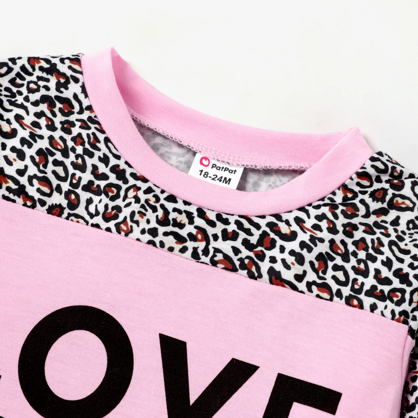 2-piece Toddler Girl Letter Leopard Print Sweatshirt and Pants Set  image 3
