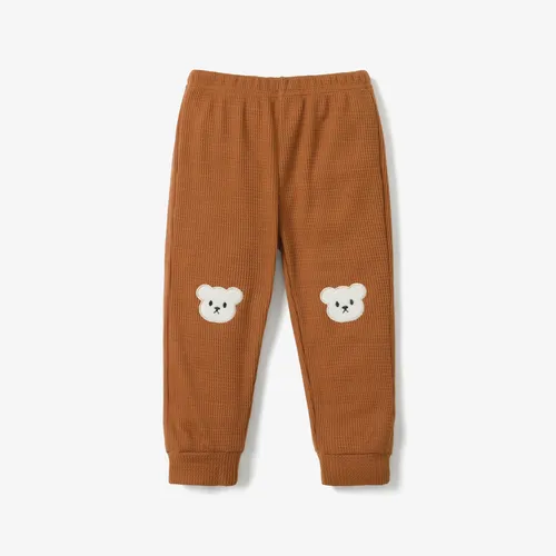 Niña pequeña / niño animal oso patrón pantalones casuales