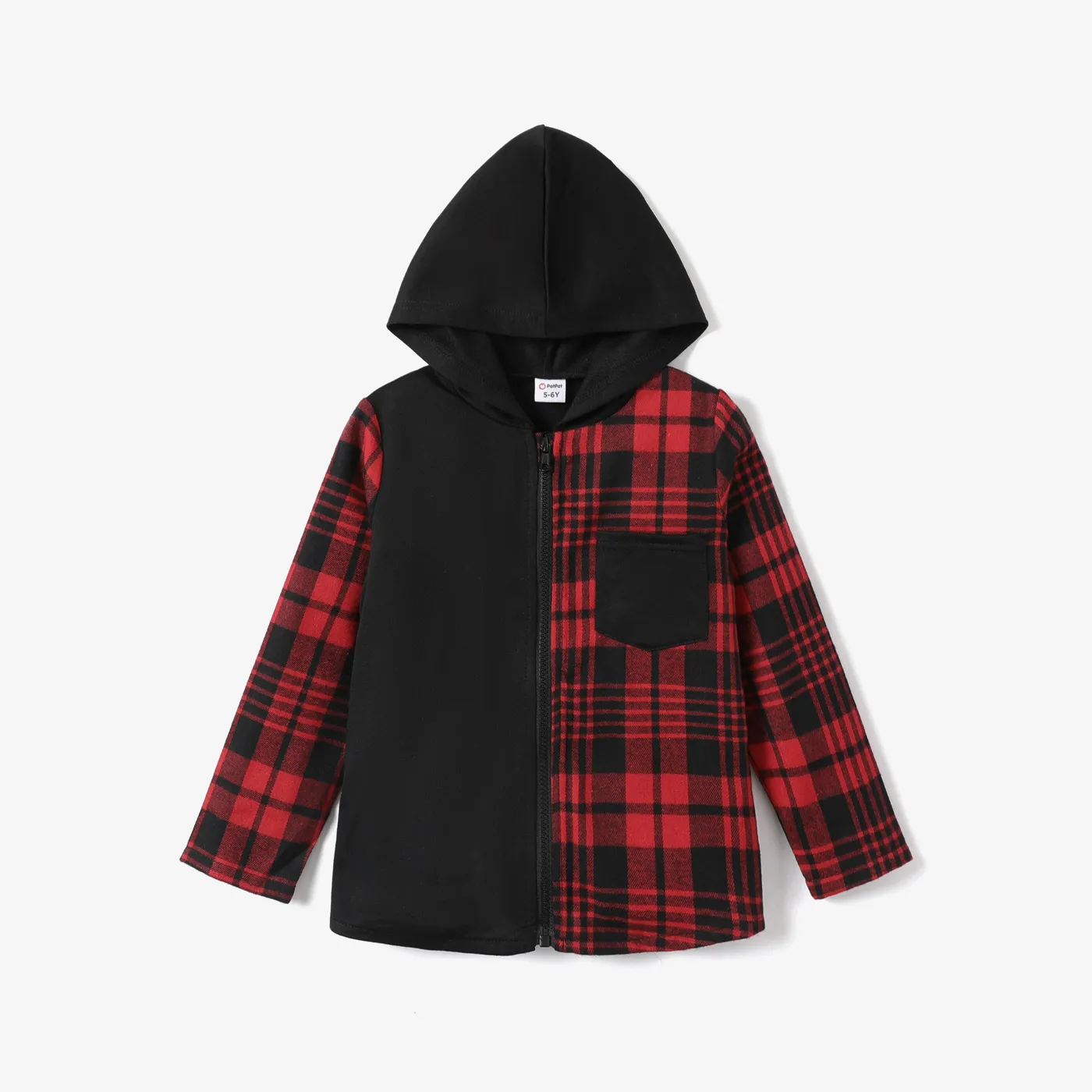 Criança Menino Quadrados Blusões e casacos vermelho preto big image 1
