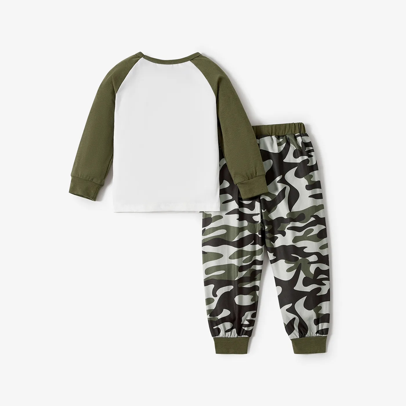 2pcs Toddler Boy Camouflage Dinosaur Pattern Set  image 2