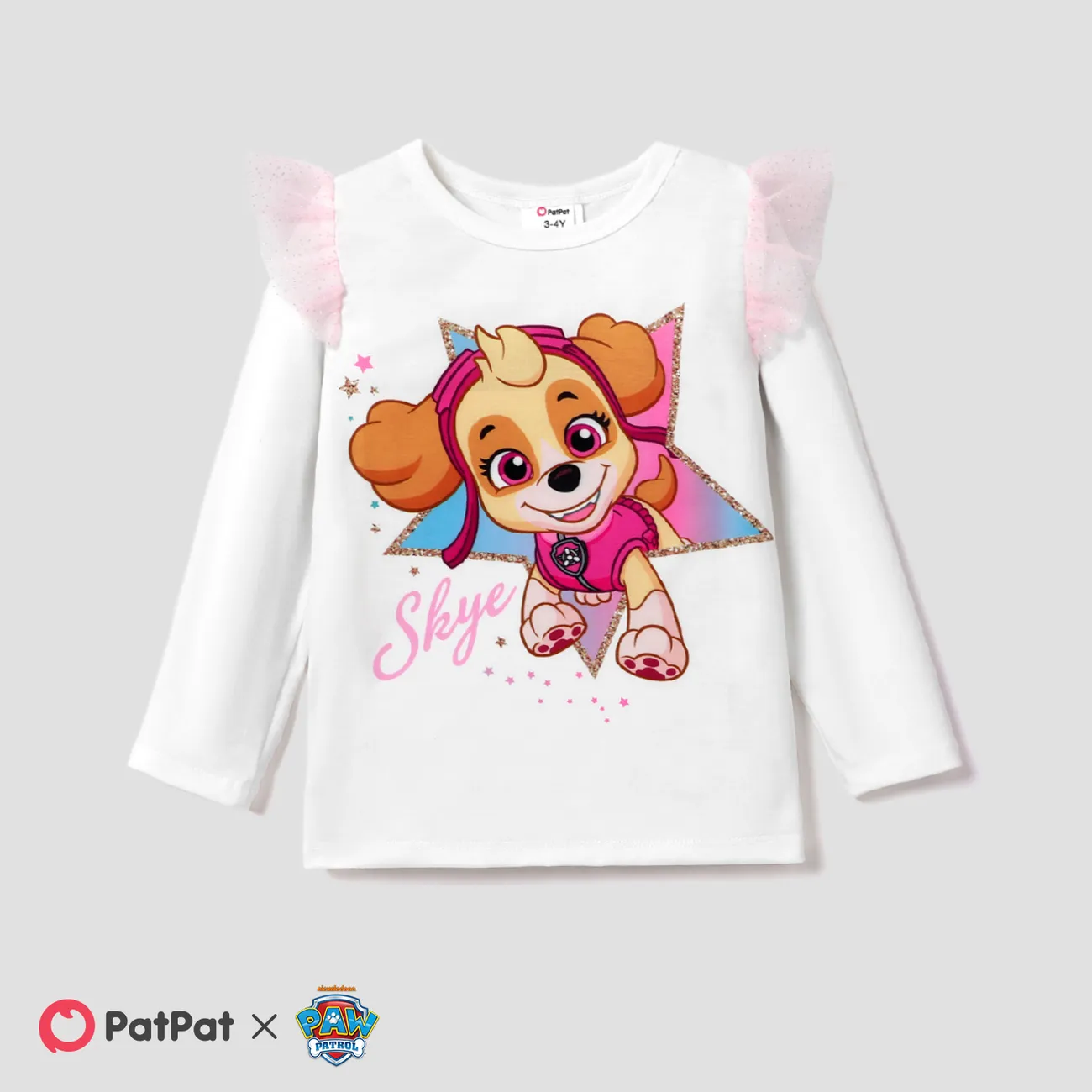 PAW Patrol Toddler Girl Character Print Hooded Jacket or Mesh Flutter-sleeve Sweatshirt or Colorful Print Leggings White big image 1