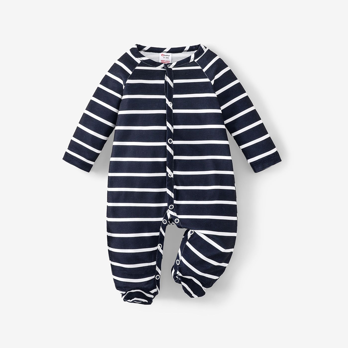 Baby Boy Basic Geometric Printed Long Sleeve Pajama