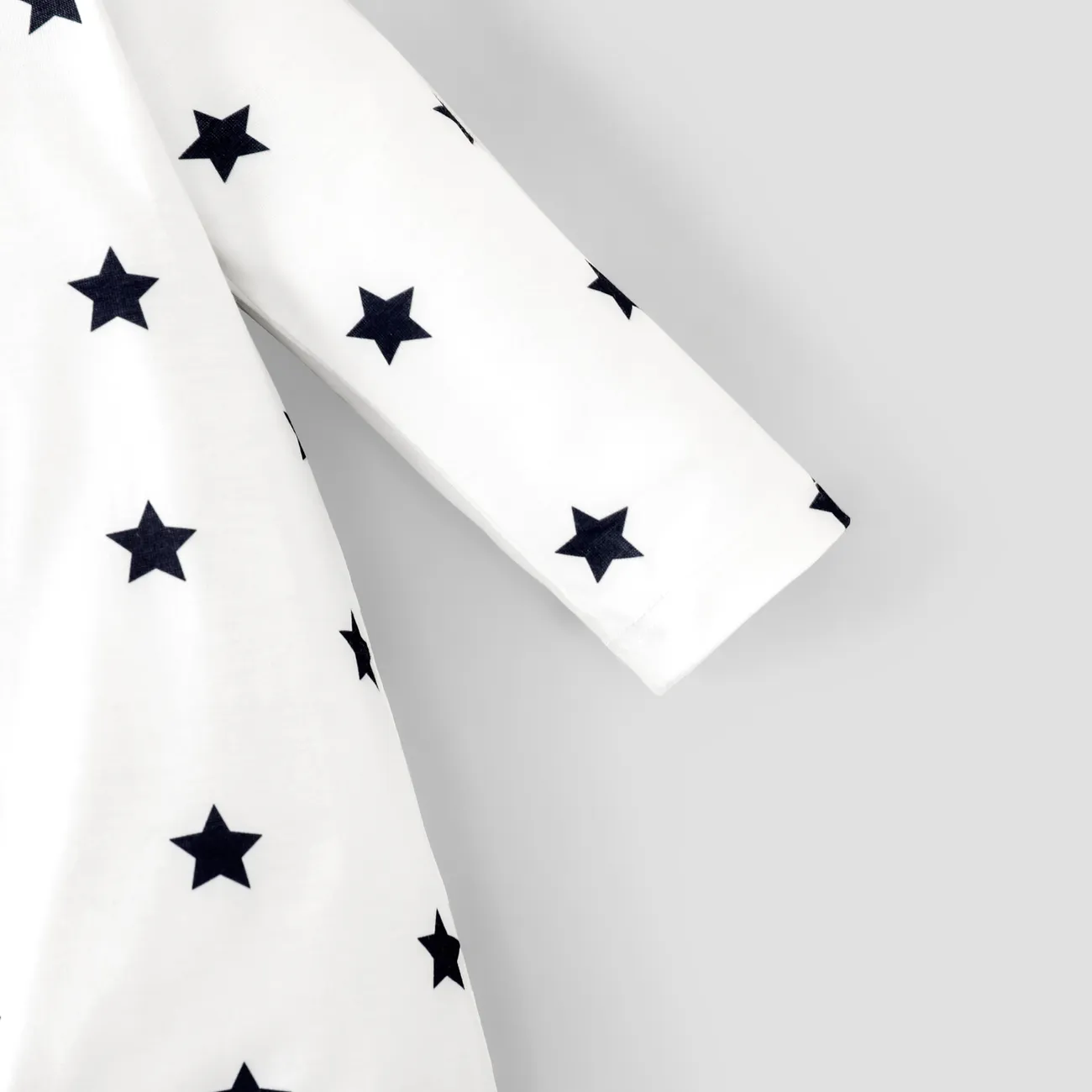 Baby Boy Basic Geometric Printed Long Sleeve Pajama  Blanc big image 1