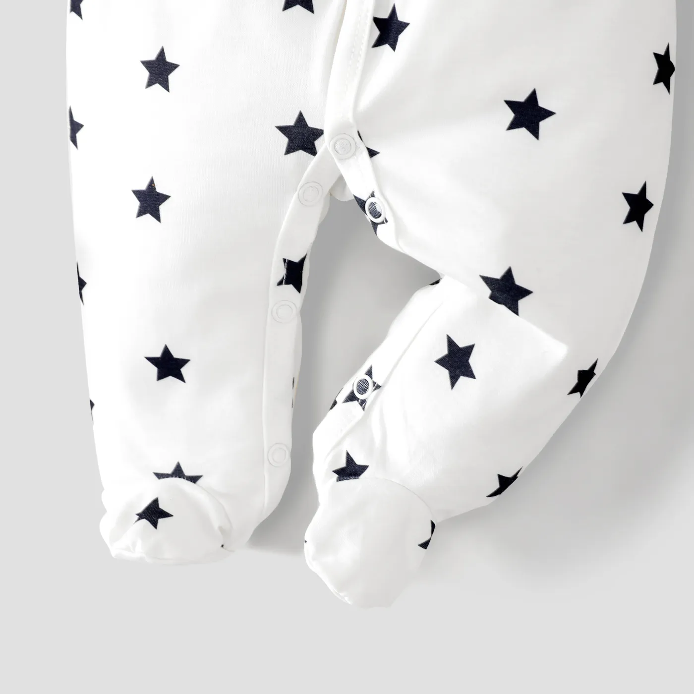 Baby Boy Basic Geometric Printed Long Sleeve Pajama  White image 6