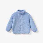 Toddler Boy/Girl Fashionable Solid Color Zipper Design Jacket/Coat Bluish Grey
