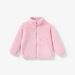 Toddler Boy/Girl Fashionable Solid Color Zipper Design Jacket/Coat Pink