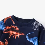 2pcs Baby Boy Allover Dinosaur Print Long-sleeve Sweatshirt & Sweatpants Set  image 2