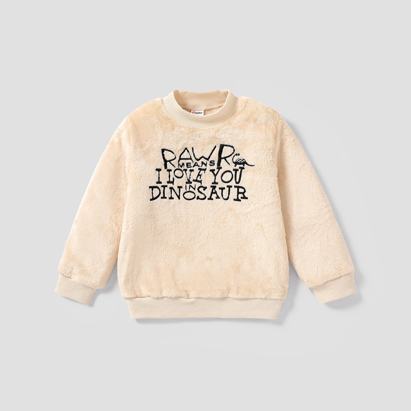 Toddler Boy/Girl Letter Pattern Embroidered Plush Sweatshirt