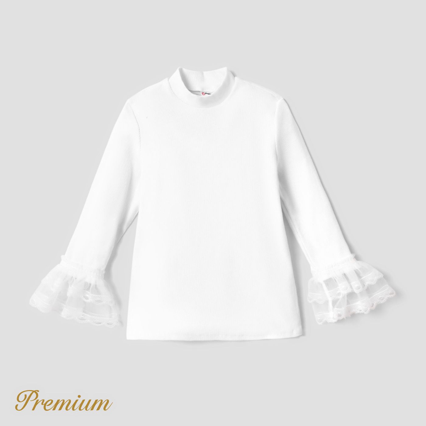 Kid Girl Trendy Elegant Long Sleeve Top With Stand Collar