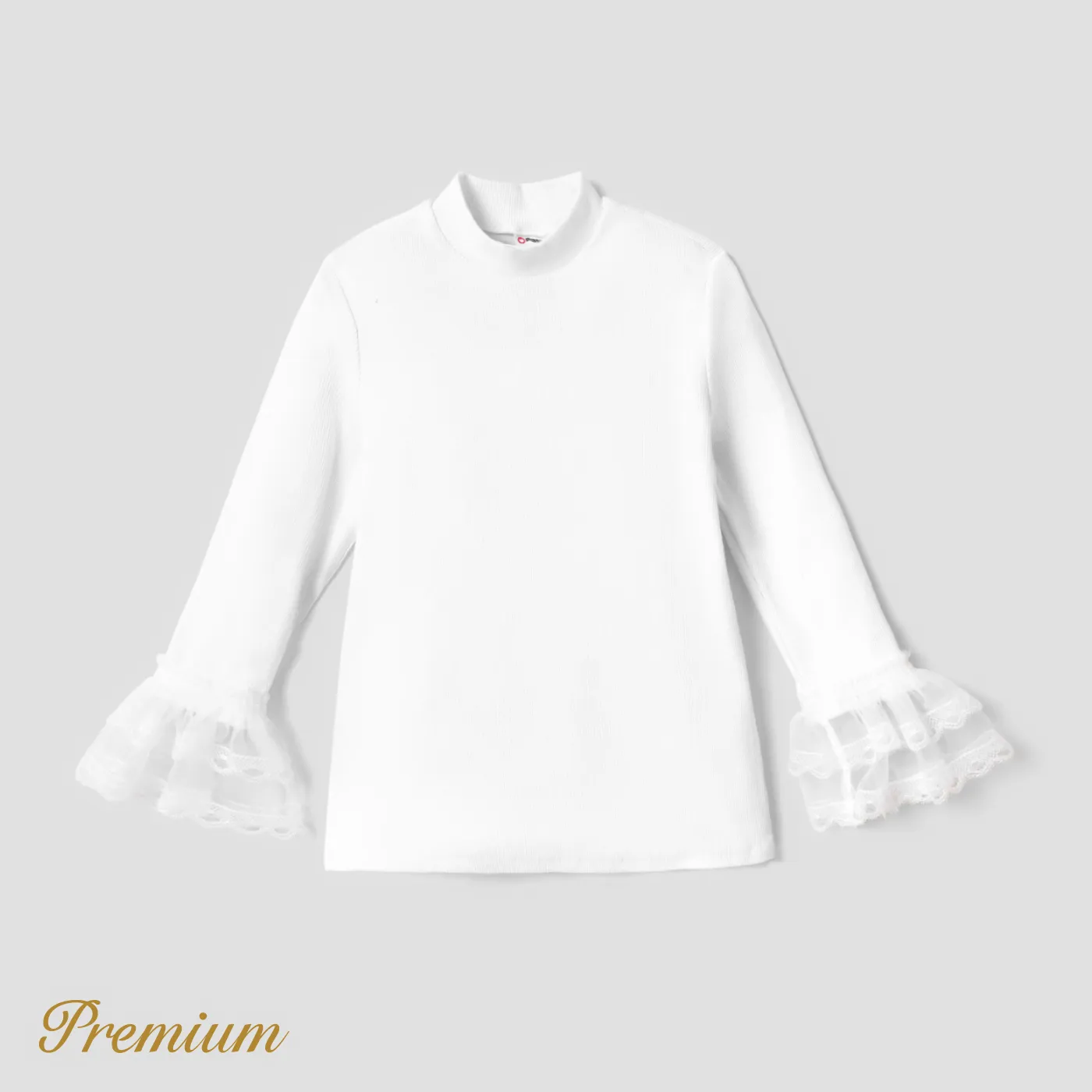 Kid Girl Trendy Elegant Long Sleeve Top with Stand Collar