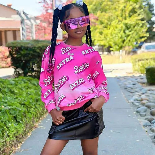 Barbie Mommy and Me Letter Print Long-sleeve Pullover