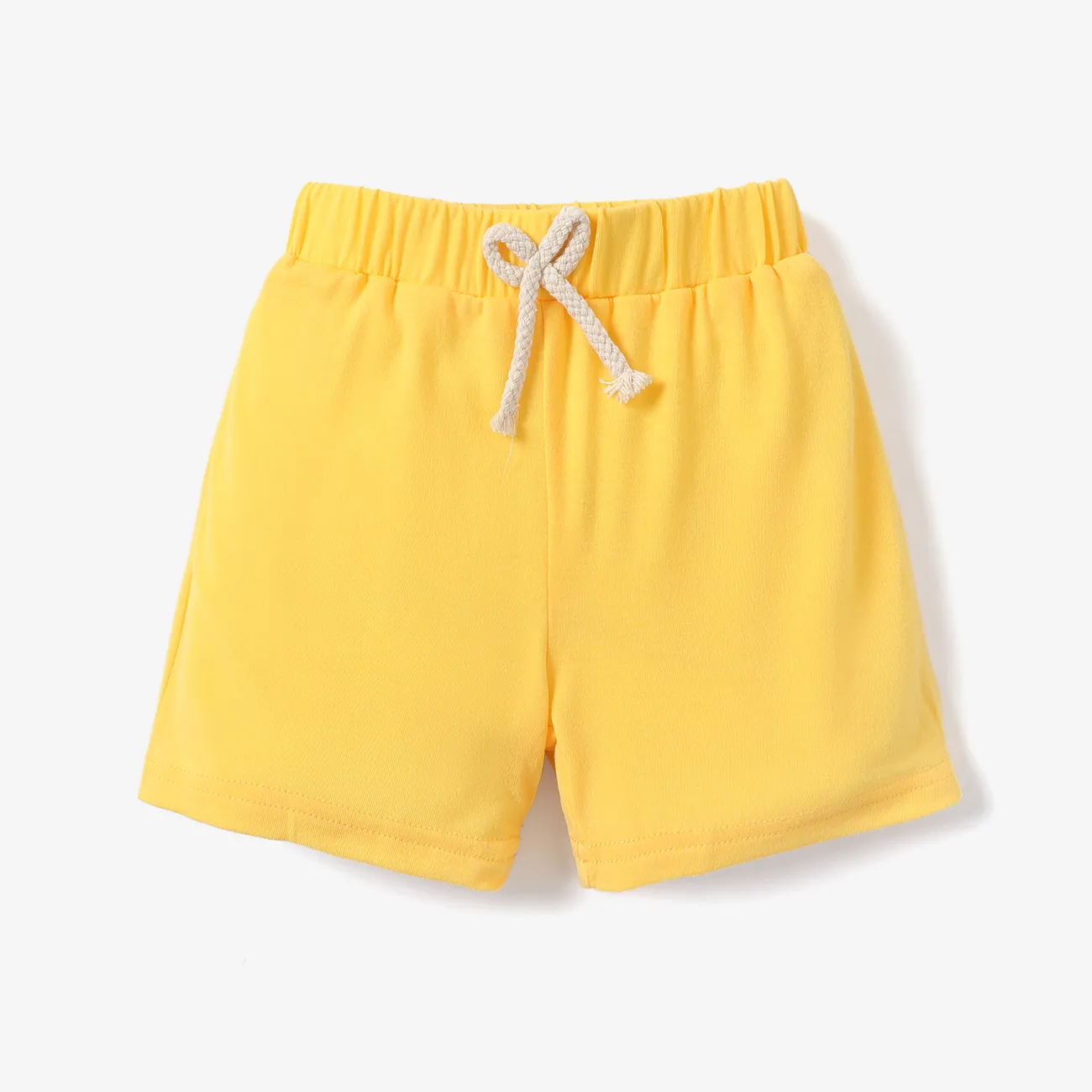 Niño pequeño Unisex Básico Pantalones cortos Amarillo big image 1