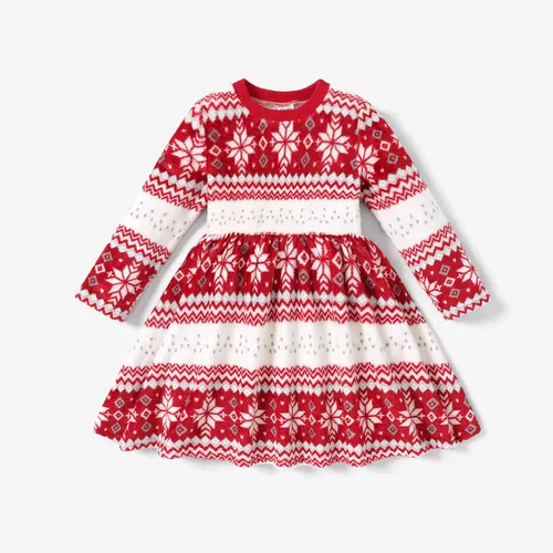 Toddler Girl Sweet Christmas Long Sleeve Dress 