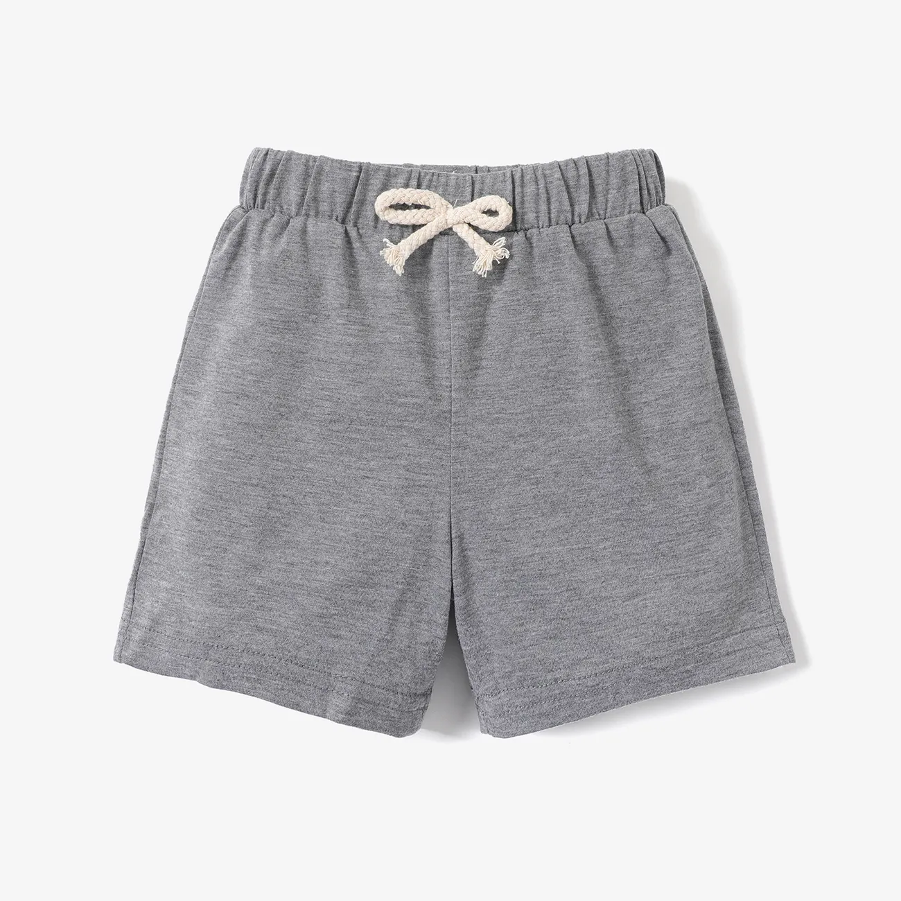 Toddler Girl/Boy Basic Solid Shorts Grey big image 1
