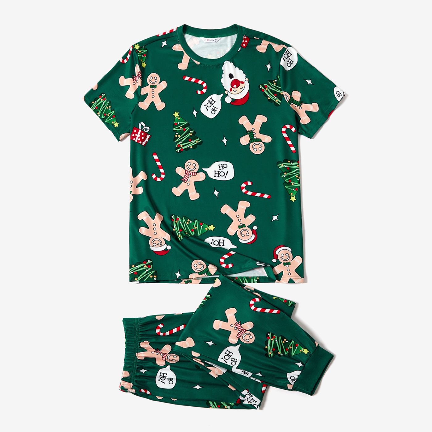 Christmas Family Matching Theme Print Short-sleeve Pajamas Sets(Flame Resistant)