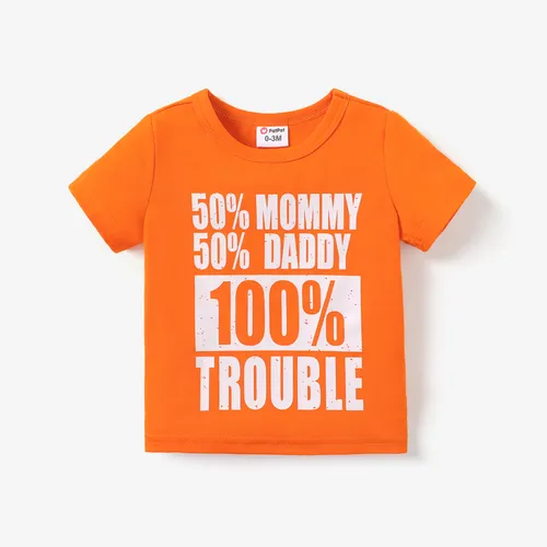 Baby Boy Letter Print Round Neck Short-sleeve T-shirt