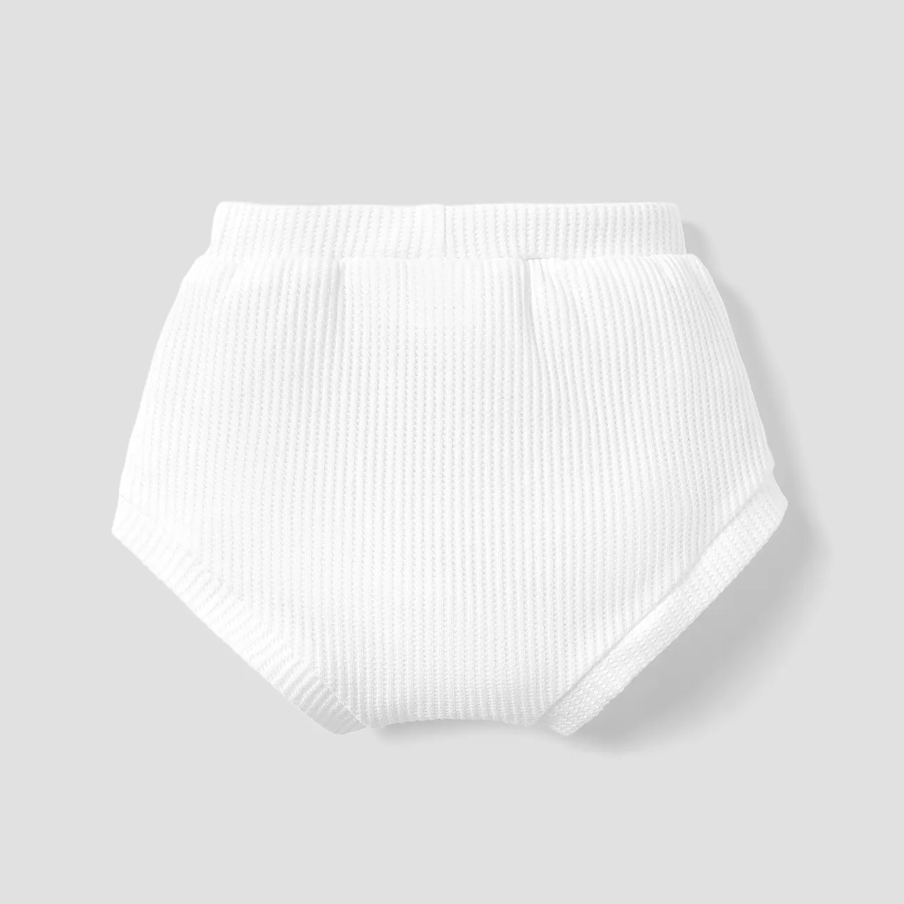 Baby Boy/Girl Solid Waffle Textured Shorts White big image 1