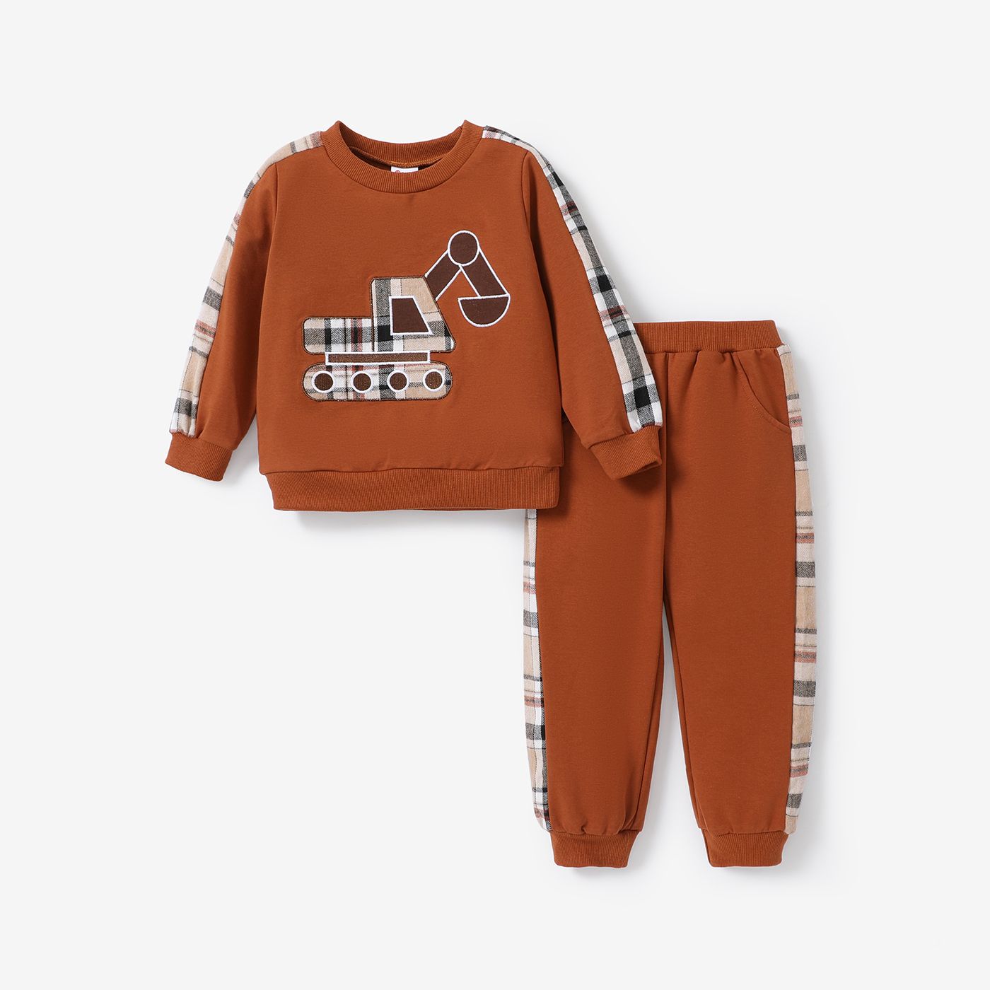 

2pcs Soft Cotton Fabric Vehicle-themed Toddler Boy Set