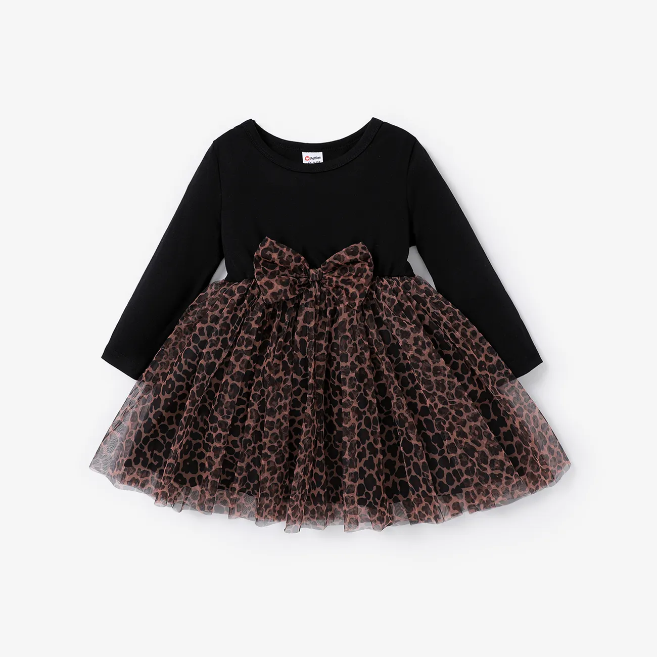 小童 女 立體造型 甜美 連衣裙 黑色 big image 1