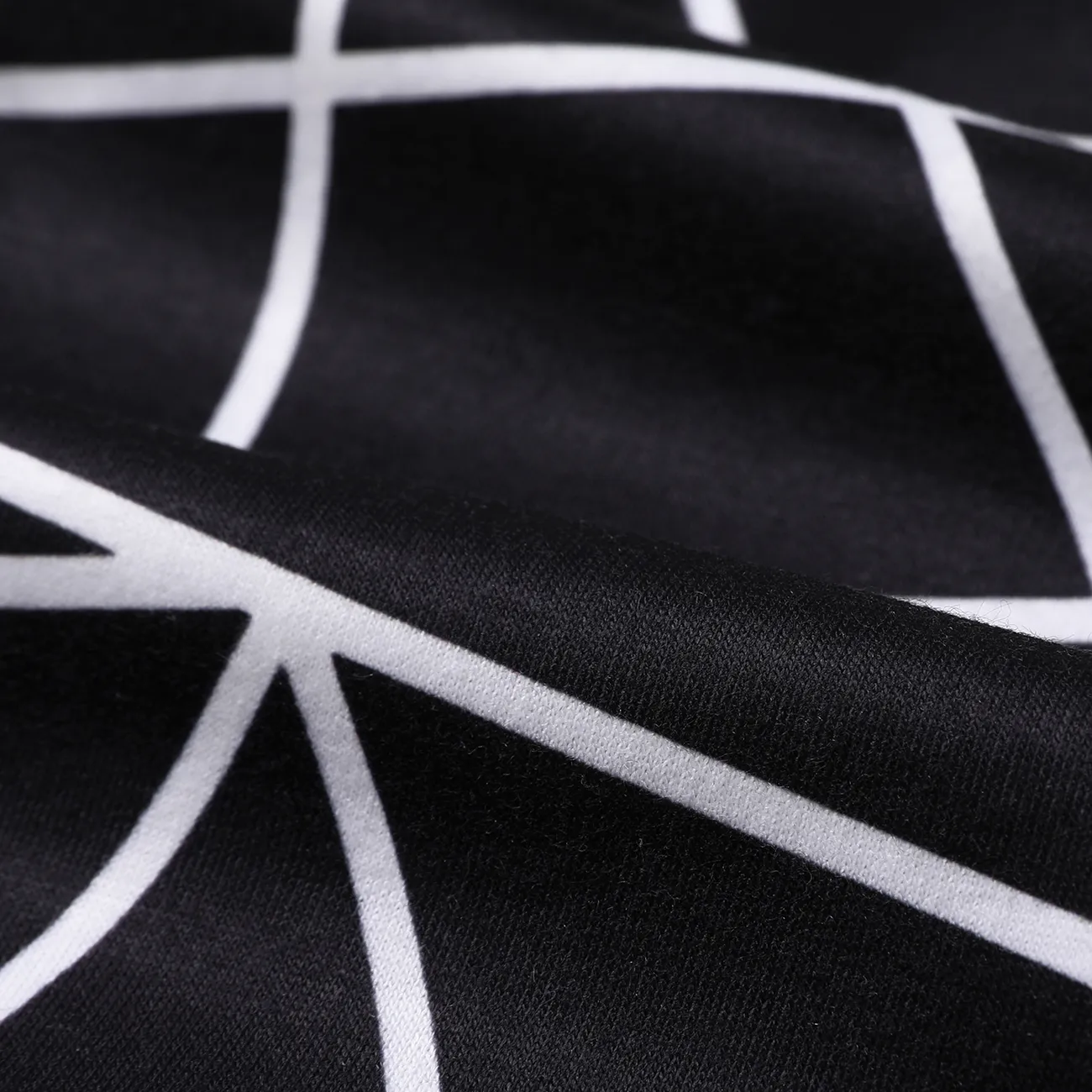 Baby Boy Leather Patch Design Geometric Print Pants Black big image 1