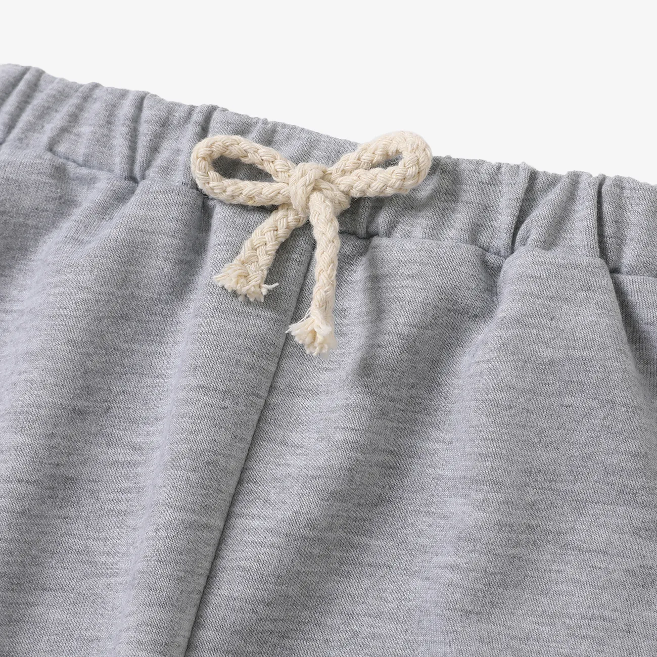 Baby Boy/Girl Rope Deisn Sold Color Sweat Pants Gris big image 1