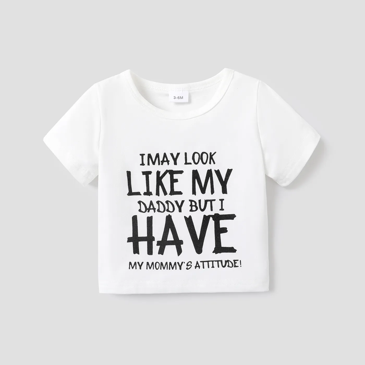 Baby Girl/Boy Short-sleeve Slogan Tee Creamy White big image 1