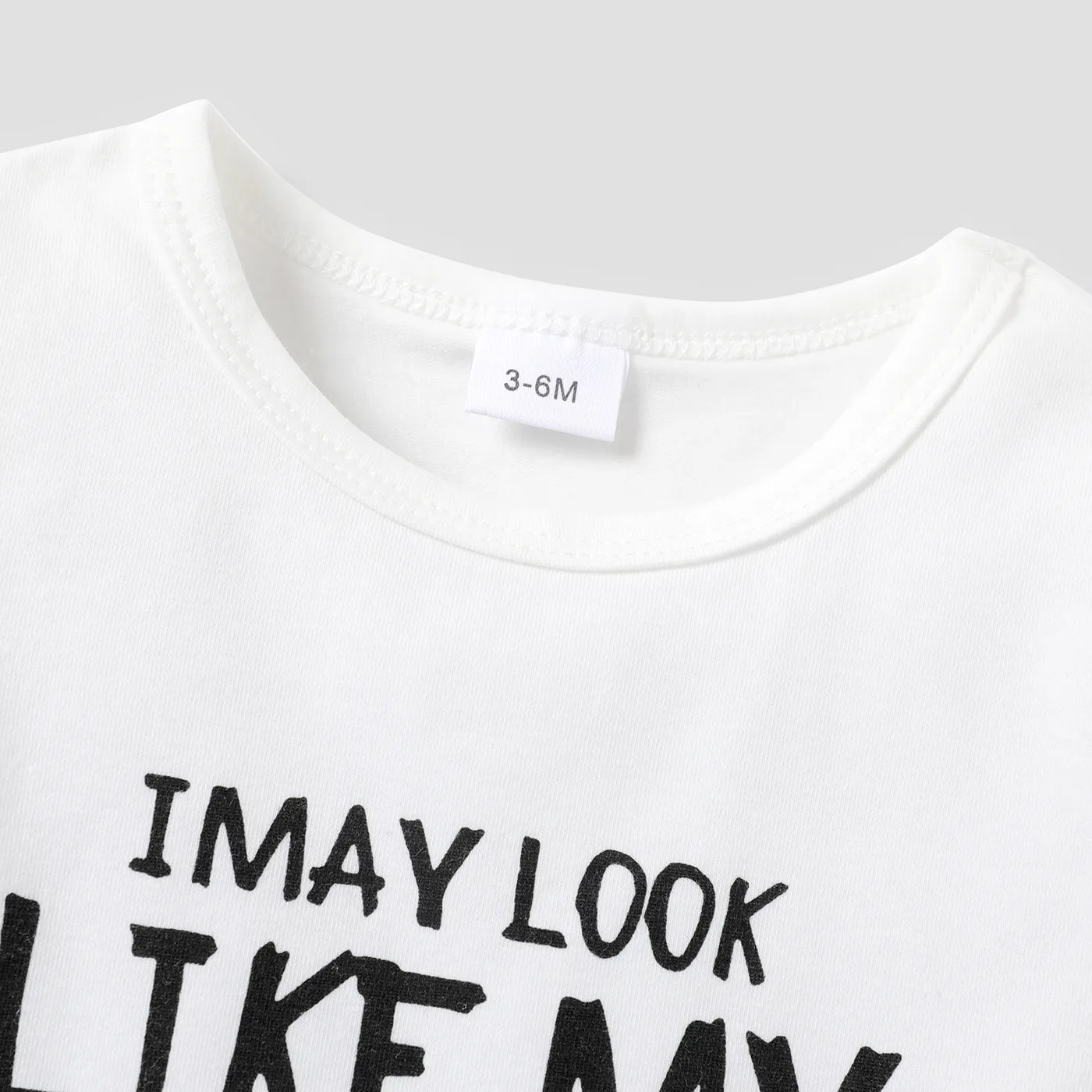 Baby Girl/Boy Short-sleeve Slogan Tee Creamy White image 3