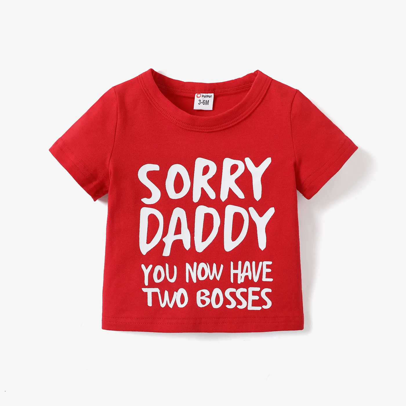 Baby Boy/Girl 95% Cotton Short-sleeve Letter Print Tee