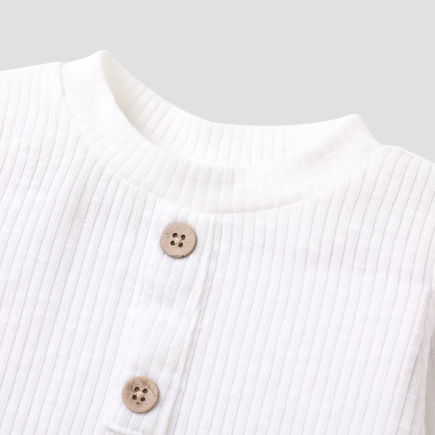 Toddler Boy Casual Solid Color Ribbed Long-sleeve Henley Shirt  image 4