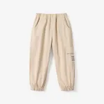 Toddler Boy Casual Pocket Design Elasticized Pants Beige