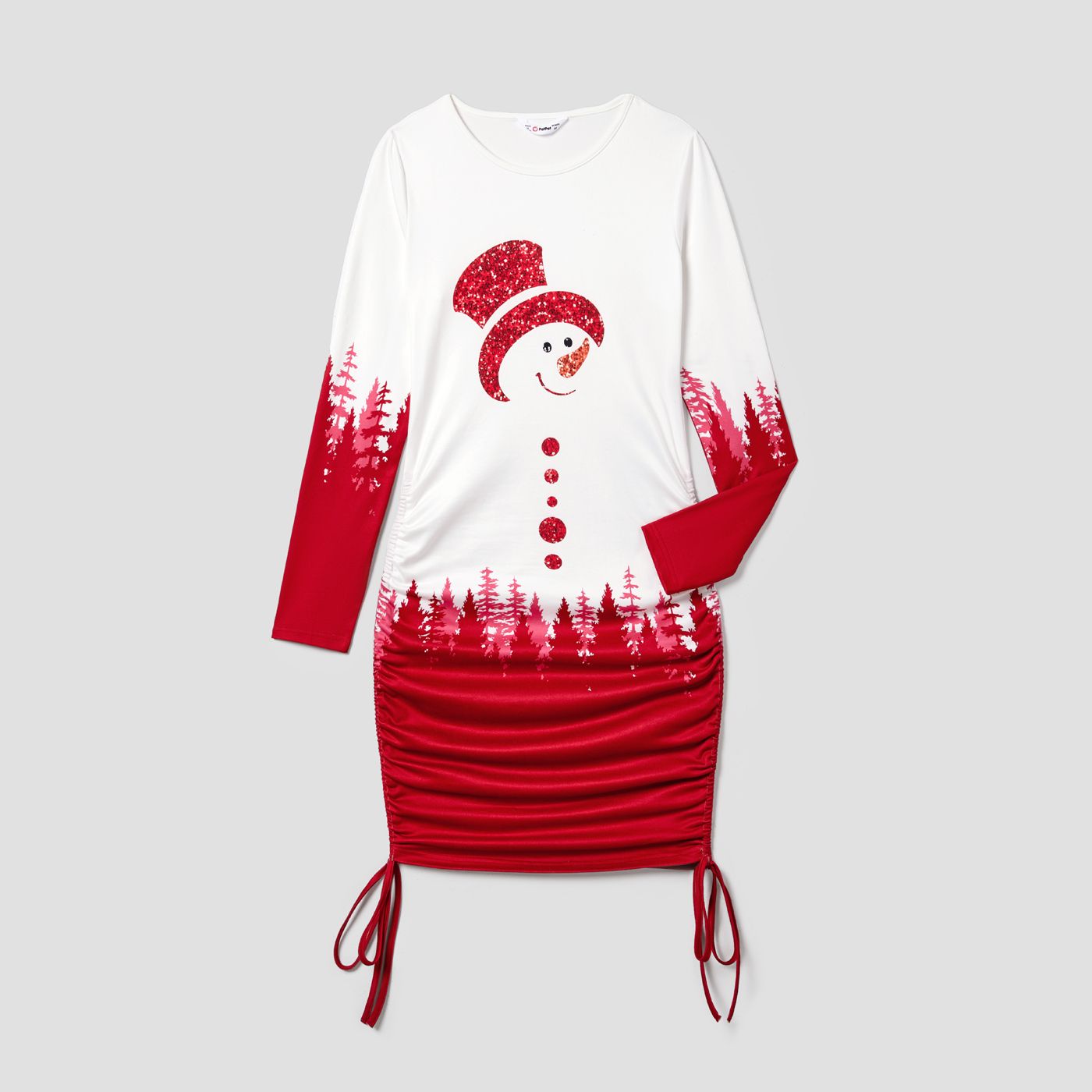 

Christmas Family Matching Glitter Snowman Print Long-sleeve Tops and Dresses Sets