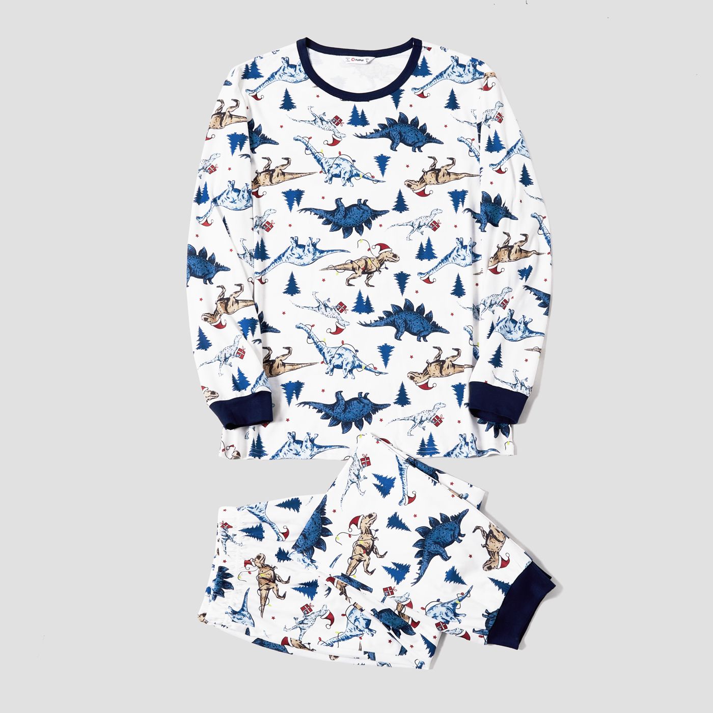 Christmas Family Matching Cute Dinosuar Allover Print Pajamas Sets(Flame Resistant)