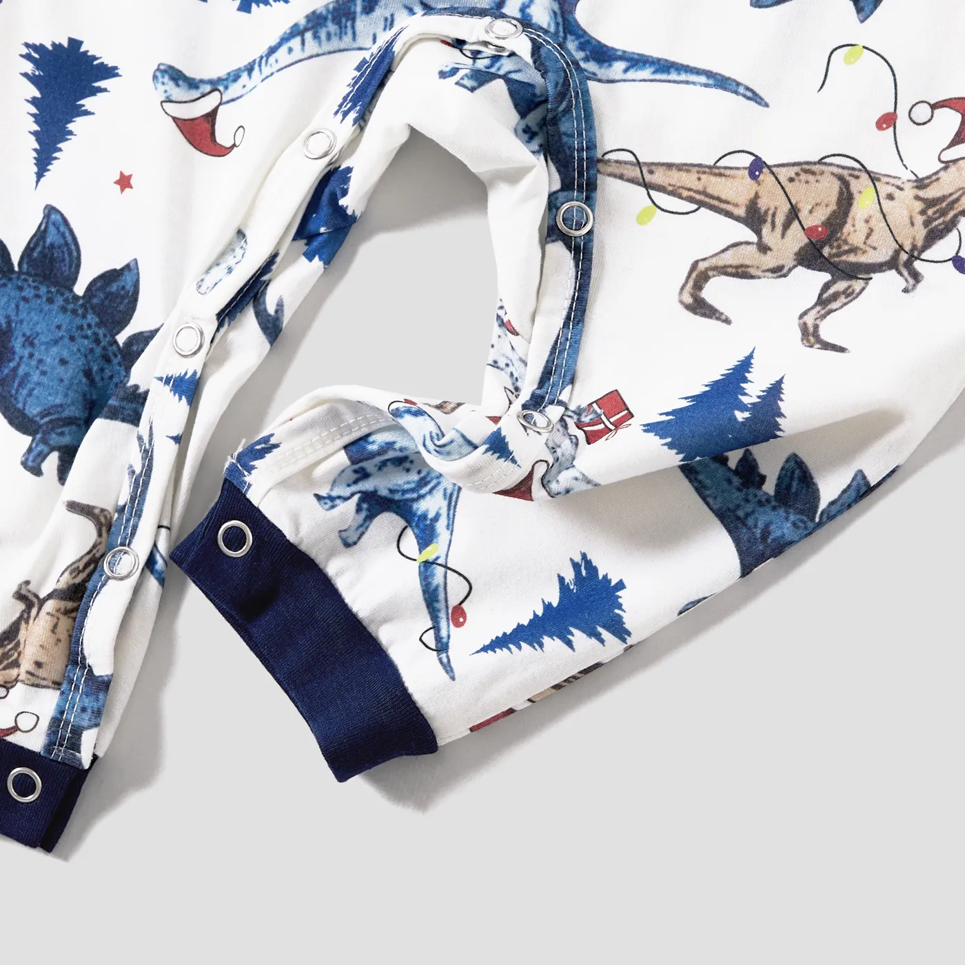 Christmas Family Matching Cute Dinosuar Allover Print Pajamas Sets(Flame Resistant)  Blue image 5