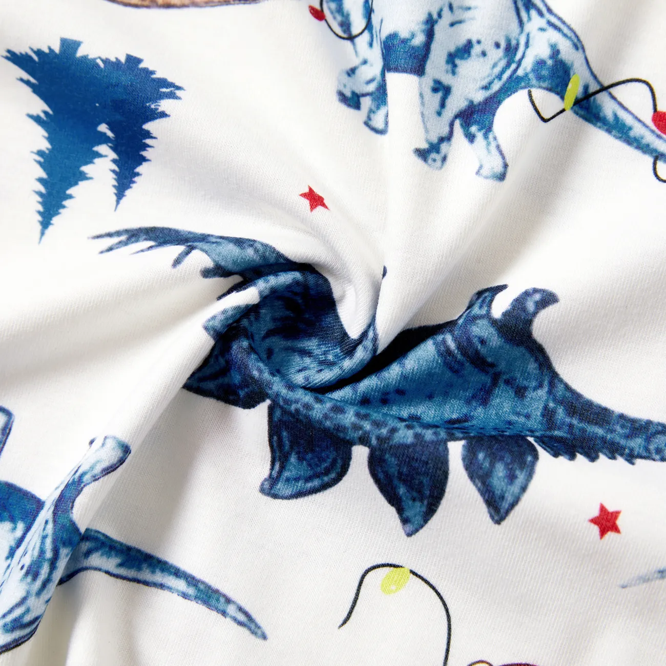 Navidad Looks familiares Dinosaurio Manga larga Conjuntos combinados para familia Pijamas (Flame Resistant) Azul big image 1