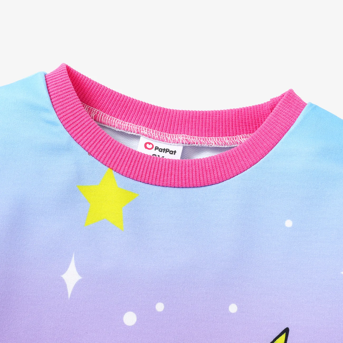 Toddler Girl Sweet Unicorn Rainbow Print Long-sleeve Sweatshirt Dress Purple big image 1