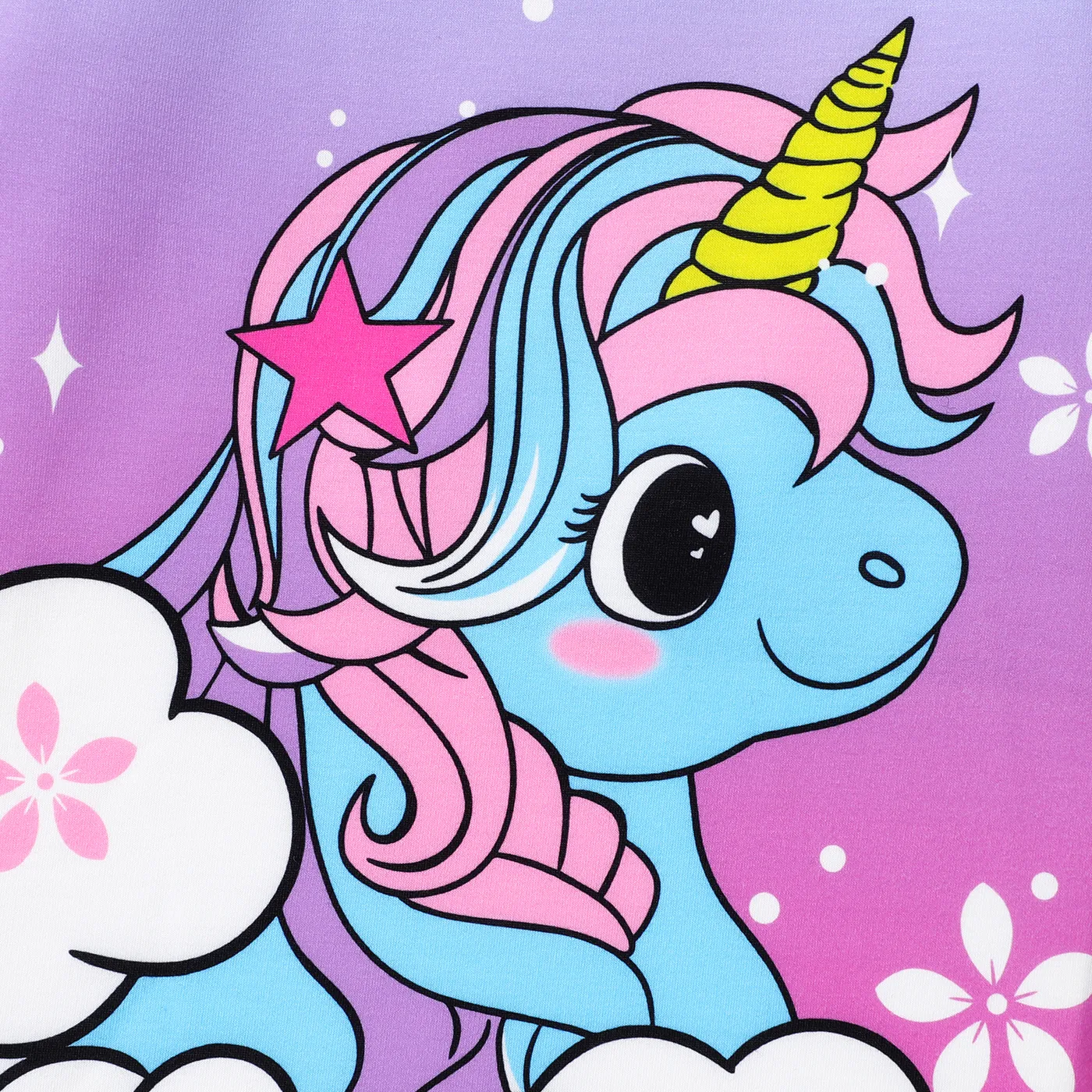 Toddler Girl Sweet Unicorn Rainbow Print Long-sleeve Sweatshirt Dress  image 4