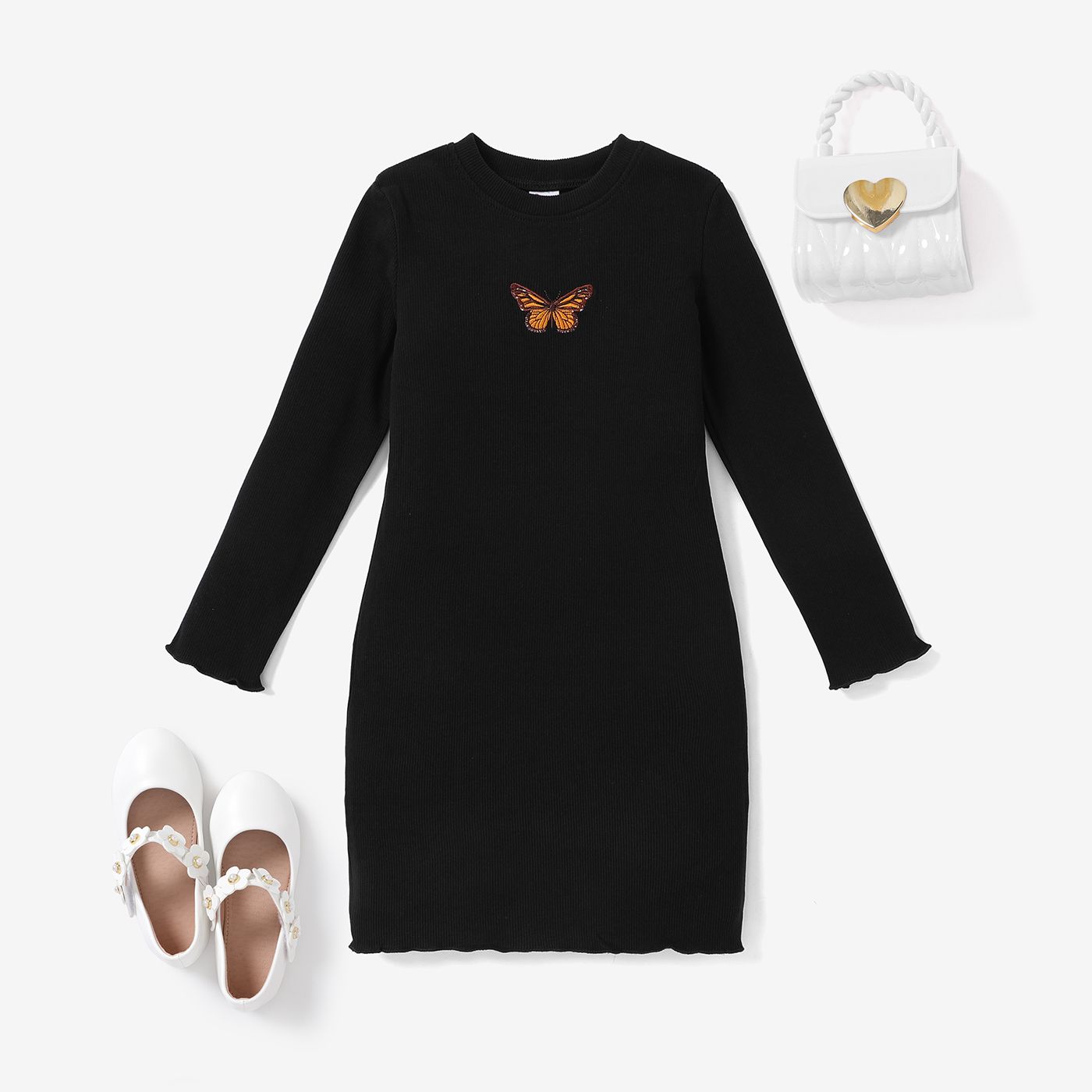 

Kid Girl Sweet Butterfly Embroidery Dress