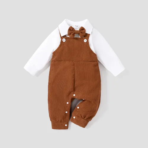 100% Cotton 2pcs Baby Boy Casual Solid Color Long Sleeve Set